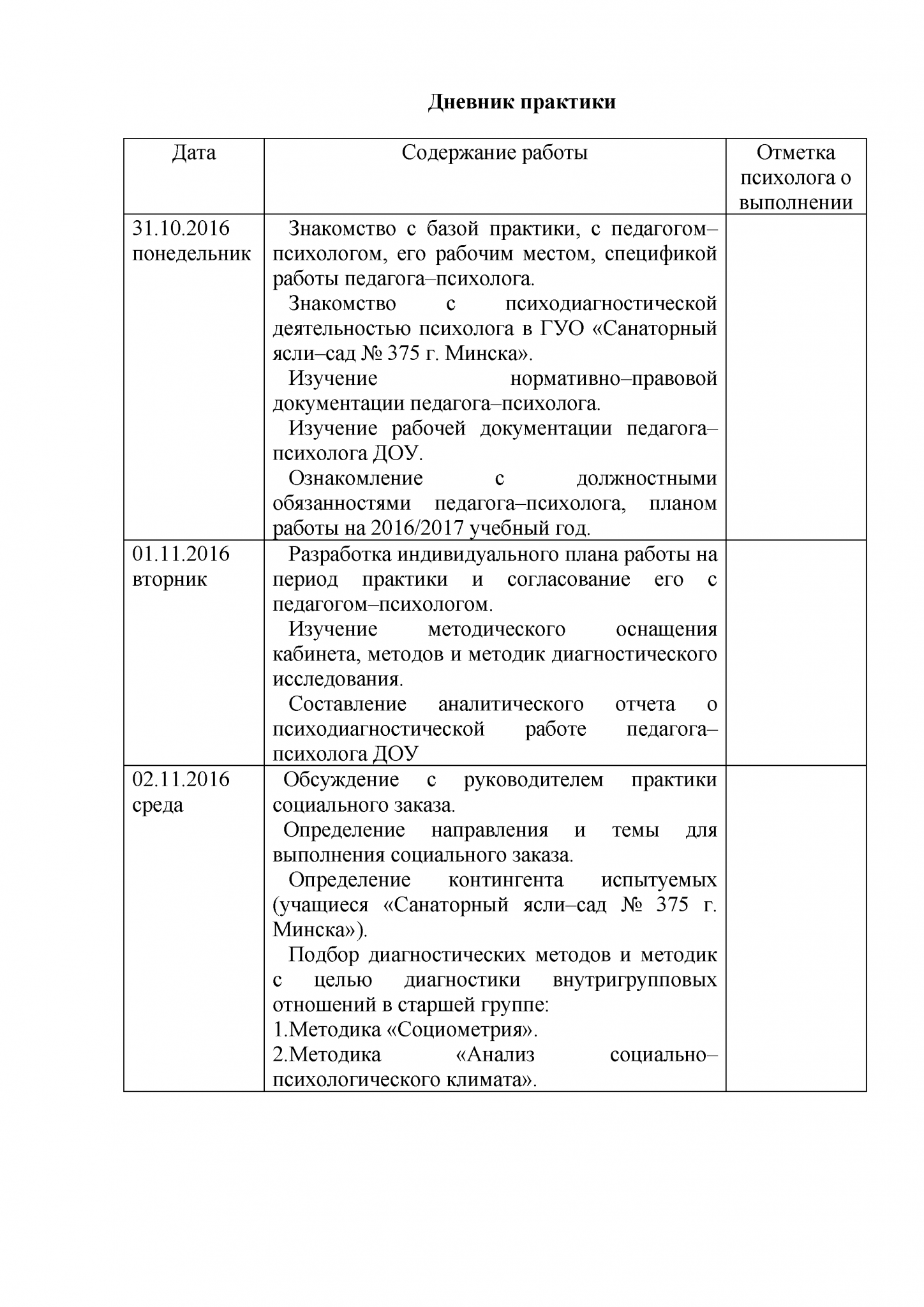 Прохождение практики в образовательном учреждении. Дневник производственной практики психолога в детском саду. Дневник по практике педагога психолога в детском саду. Дневник по практике психолога в детском саду заполненный. Дневник производственной практики педагога психолога в детском саду.