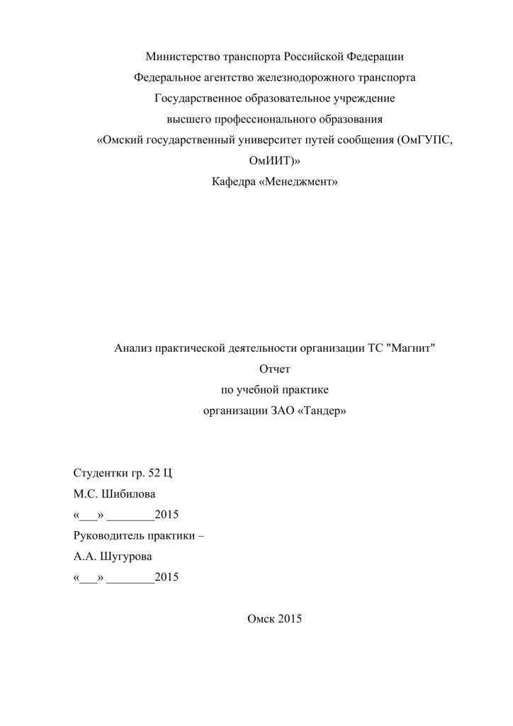 Отчет по практике маркетинговое исследование