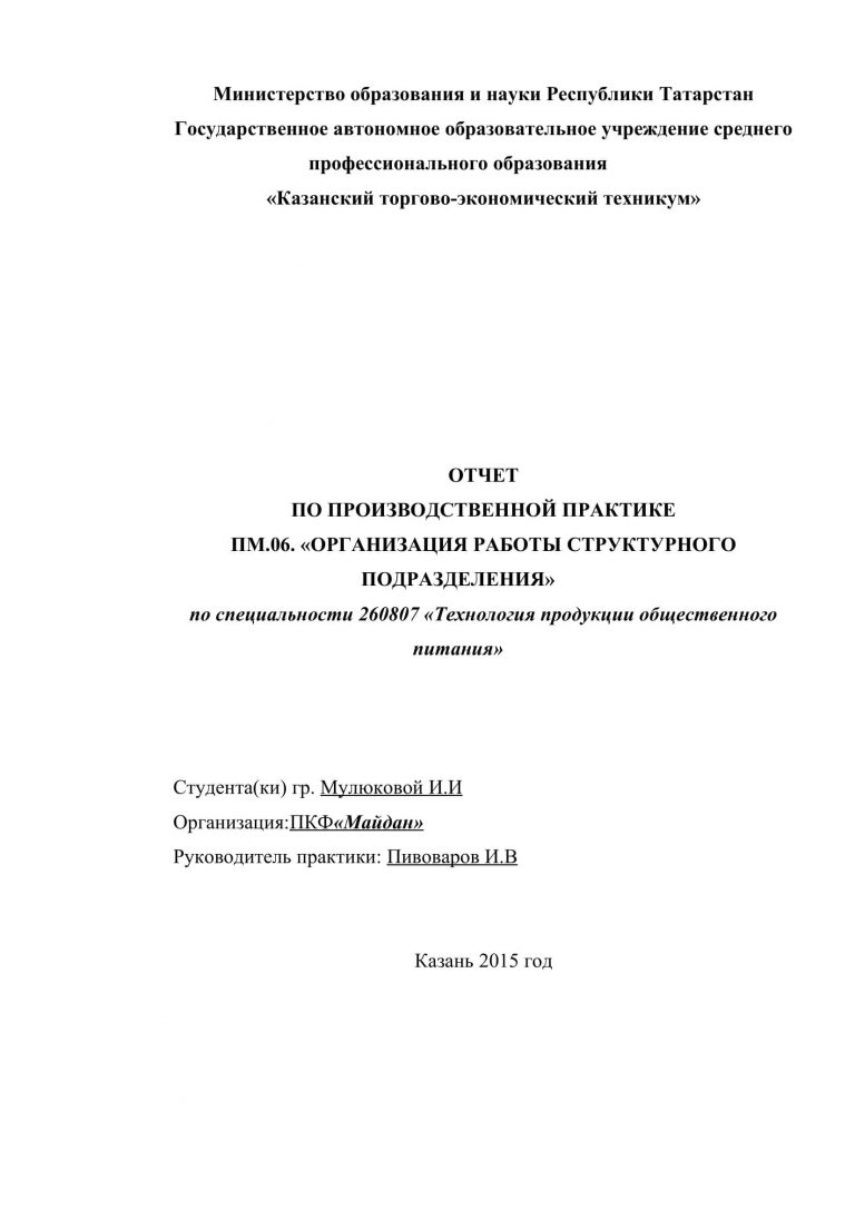 Отчет по практике оптимизация ресурсов организаций подразделений