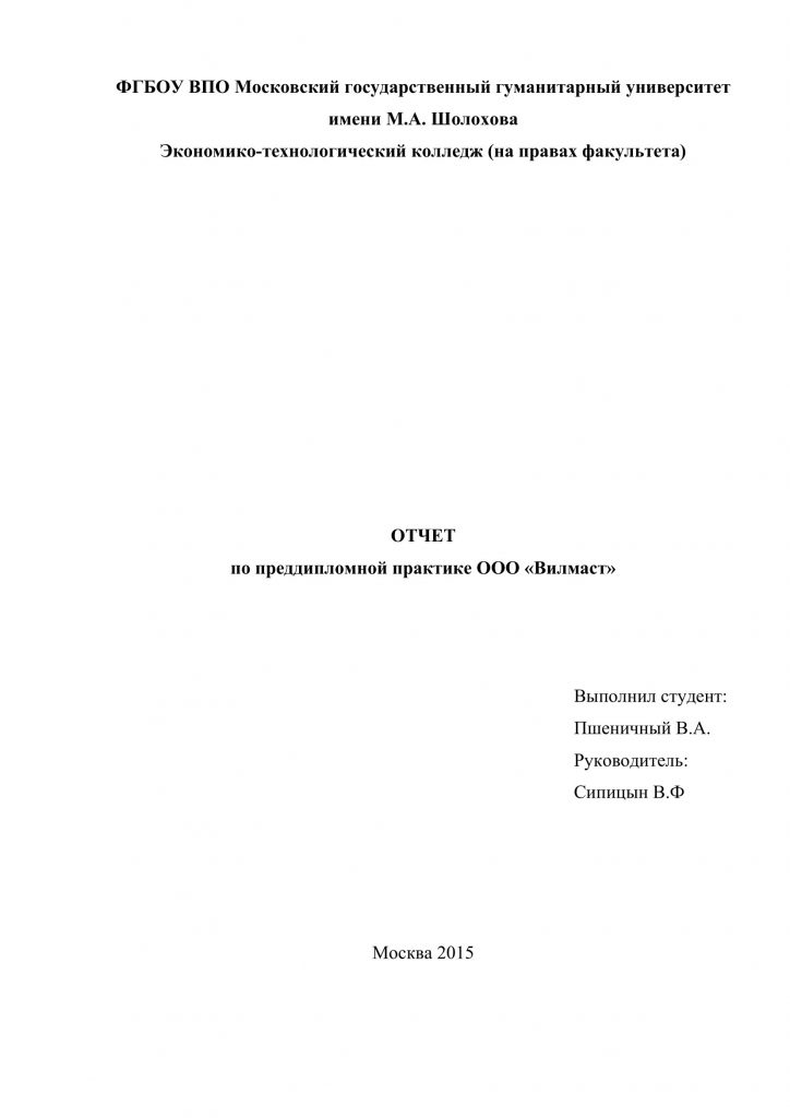 Отчет по практике магазин техники